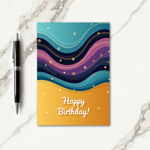 Sweet Birthday Wave Design Card