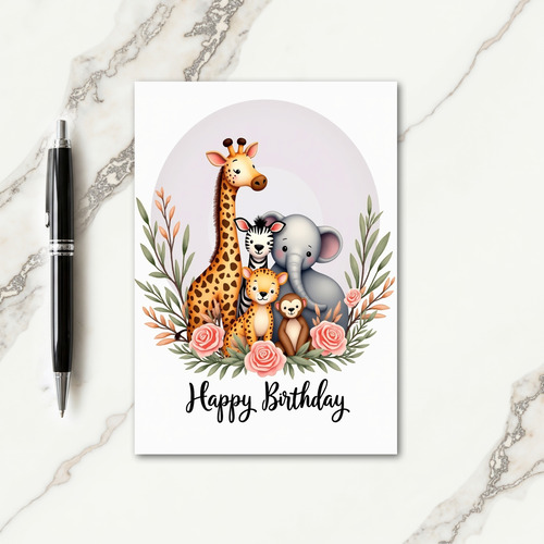 Sweet Birthday Whimsical Animals Card