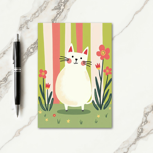 Sweet Birthday Whimsical Cat Card