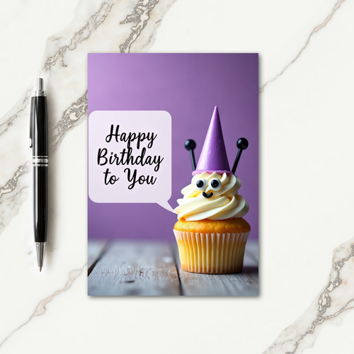 Sweet Birthday Whimsical Cupcake Card