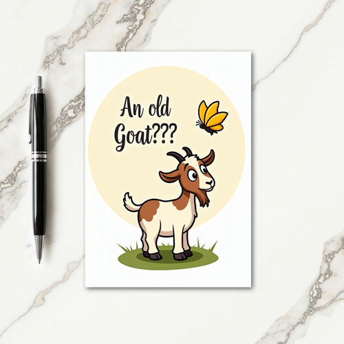 Sweet Birthday Whimsical Goat Card