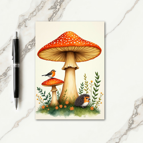 Sweet Birthday Woodland Fungi Card
