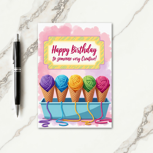 Sweet Birthday Yarn Cone Card