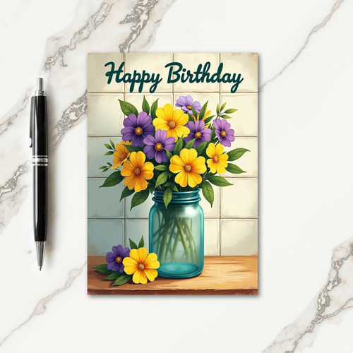 Sweet Birthday Yellow Blooms Card