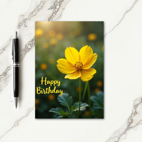 Sweet Birthday Yellow Blossom Card