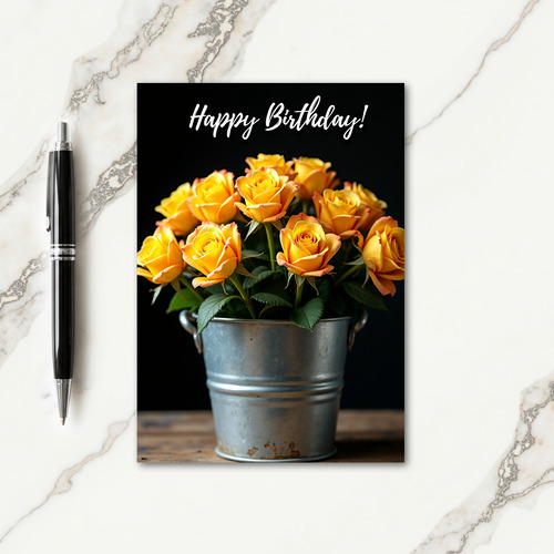 Sweet Birthday Yellow Rose Card