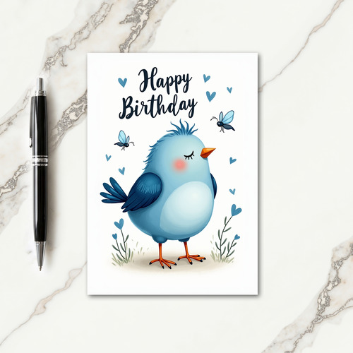 Sweet Blue Bird Art Card