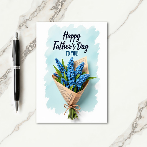 Sweet Blue Flower Fathers Day Card