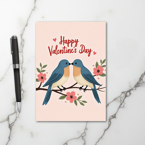 Sweet Bluebirds Valentines Love Card