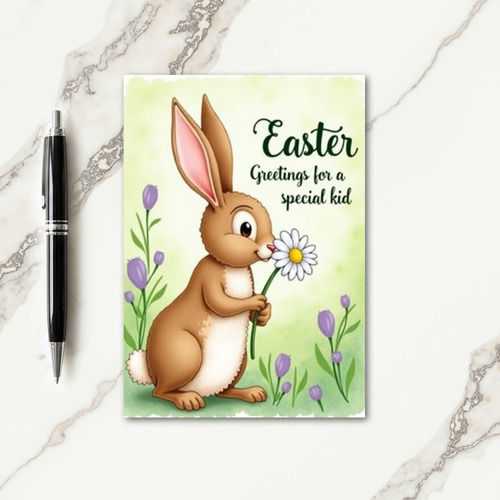 Sweet Bunny Flower Friend Card