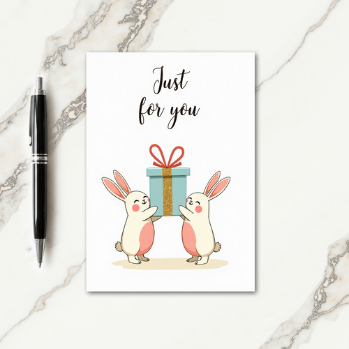 Sweet Bunny Gift Birthday Card
