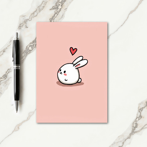 Sweet Bunny Heart Birthday Card