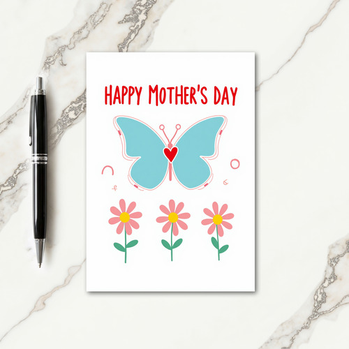 Sweet Butterfly Mothers Day Card