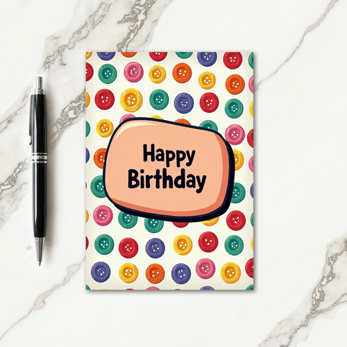 Sweet Button Birthday Card