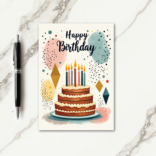 Sweet Cake Candle Birthday Card