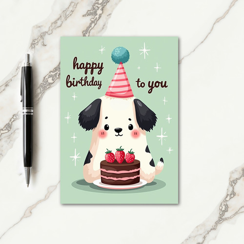 Sweet Cake Pup Birthday Card