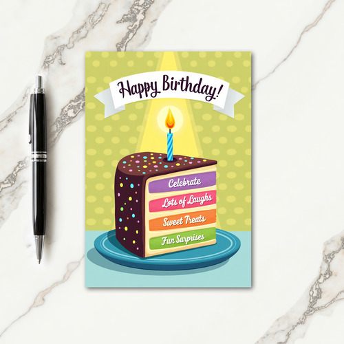 Sweet Cake Slice Birthday Card