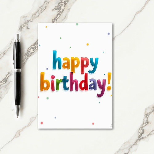 Sweet Candy Letters Birthday Card