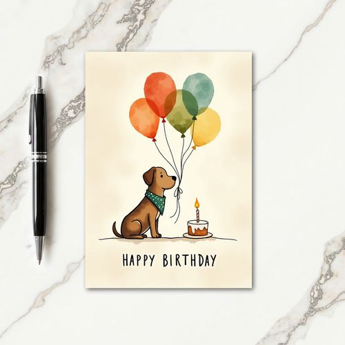 Sweet Canine Birthday Scene Card