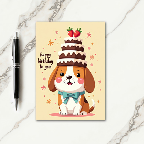 Sweet Cartoon Dog Card