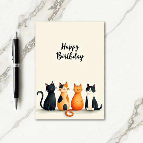 Sweet Cat Birthday Art Card