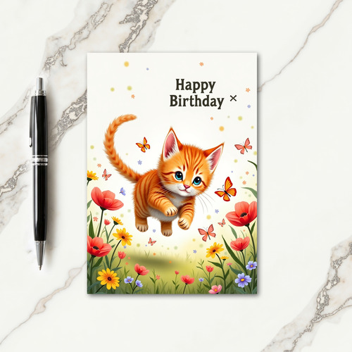 Sweet Cat Birthday Card