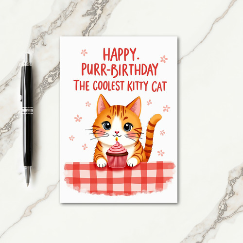 Sweet Cat Cupcake Card