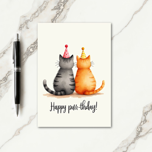 Sweet Cat Pair Birthday Card