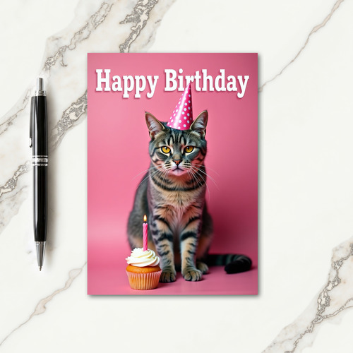 Sweet Cats Hat Birthday Card