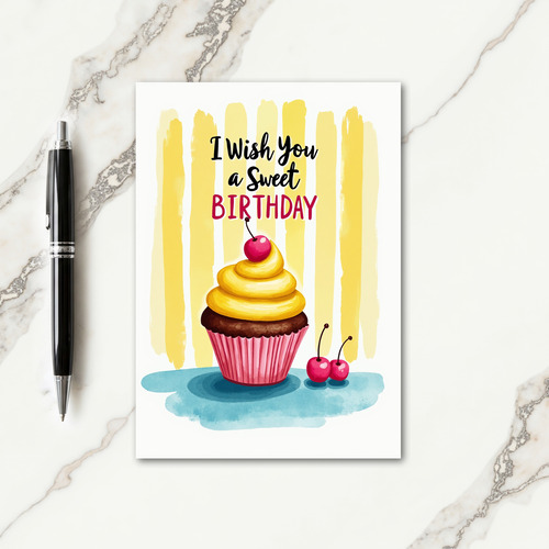 Sweet Cherry Cupcake Card