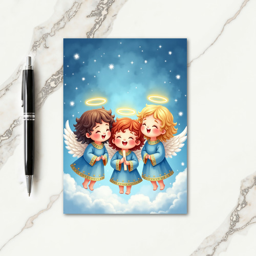 Sweet Cherub Christmas Card