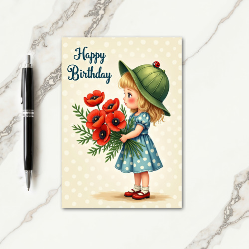 Sweet Child Floral Birthday Card