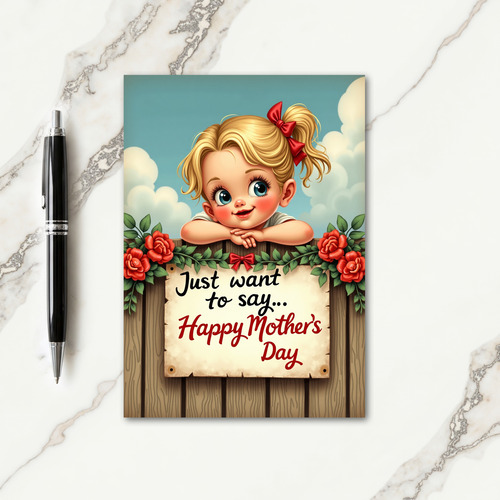 Sweet Child Peeking Art Card