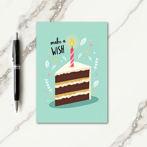 Sweet Chocolate Cake Birthday Card