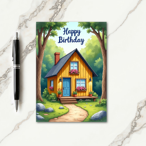 Sweet Cottage Birthday Card