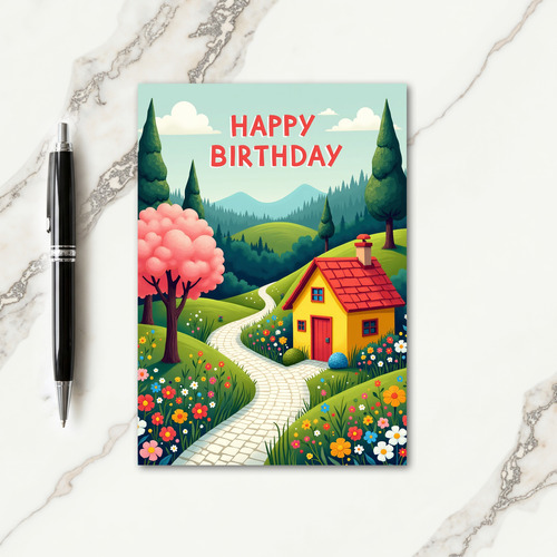 Sweet Cottage Path Card