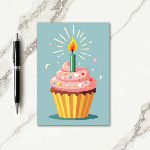 Sweet Cupcake Candle Card