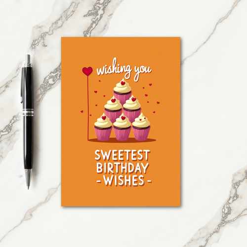 Sweet Cupcake Hearts Card