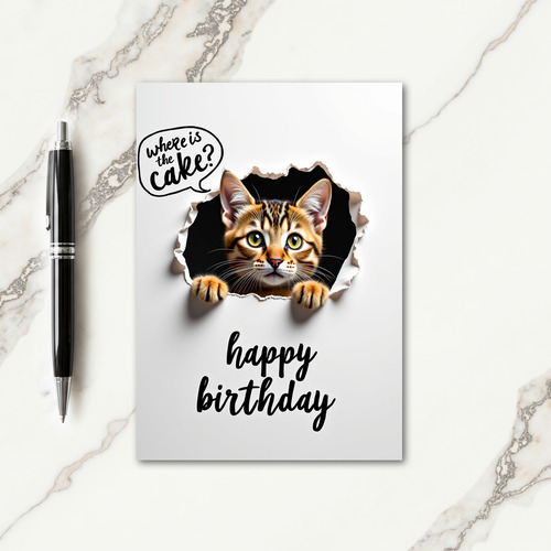 Sweet Curious Cat Card