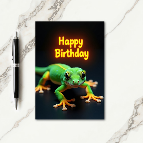 Sweet Curious Reptile Birthday Card
