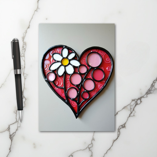 Sweet Daisy Heart Love Card
