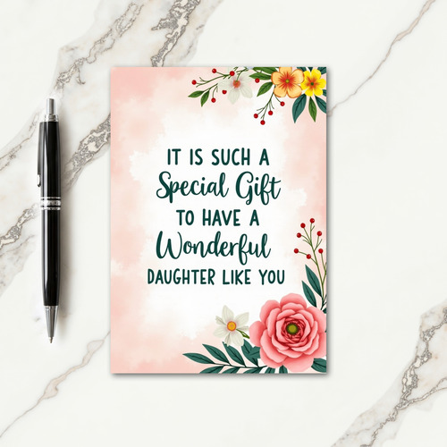Sweet Daughter Gift Floral Card
