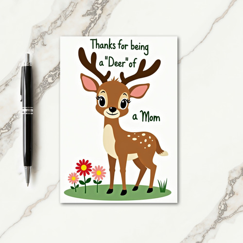 Sweet Deer Mothers Day Card