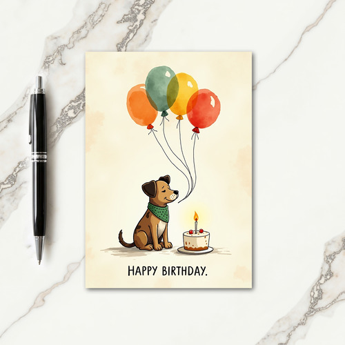 Sweet Dog Birthday Scene Card