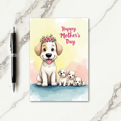 Sweet Dog Family Mothers Day Card
