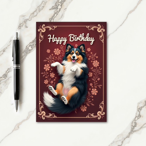 Sweet Dog Floral Card