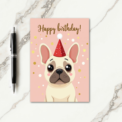 Sweet Dog Hat Birthday Card