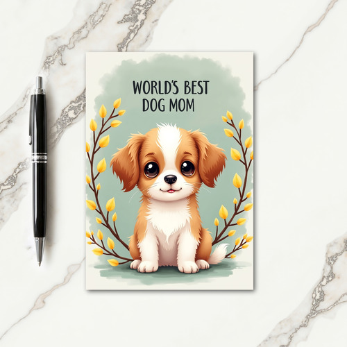 Sweet Dog Mom Floral Card
