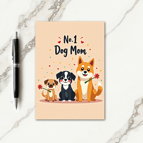 Sweet Dog Mom Hearts Card
