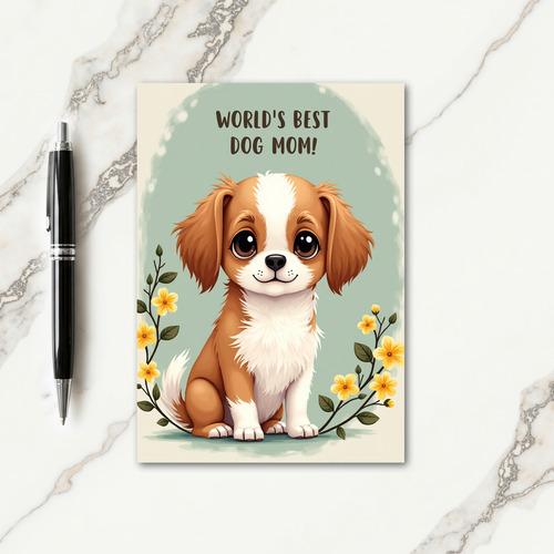 Sweet Dog Mom Illustration Card